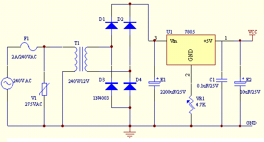 5 to 15V Regulated Power Supply