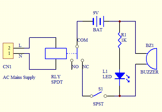 Power Supply Failure Alarm Circuit Diagram - Power Alarm Failure Schematic Diagram - Power Supply Failure Alarm Circuit Diagram