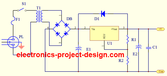 Variable DC Power Supply Using LM317