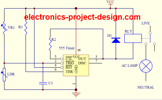 555 Timer LDR Circuit