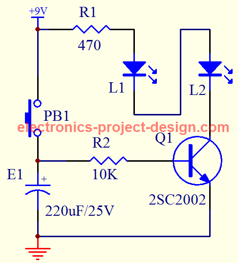 Simple LED circuit - basic electronics 