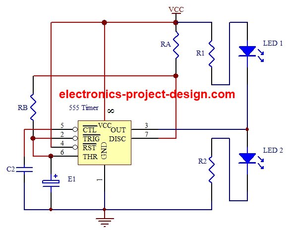 markør Fortæl mig Udflugt LED Flasher Project Using 555 Timer IC