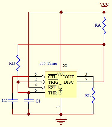 555 Timer Astable Circuit