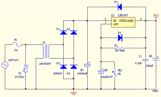 Power Supply Circuit 2-25V DC