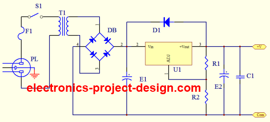 variable DC power supply schematic